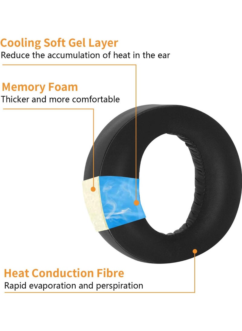 وسادات أذن بديلة لسماعة PS5 اللاسلكية بتقنية Pulse 3D، مزودة بجل تبريد، متوافقة مع سماعات الألعاب اللاسلكية سوني بلاي ستيشن 5/PS5/Pulse 3D، تتميز بأغطية أذن ناعمة ومريحة (أسود). - Image 2